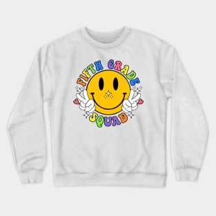 Fifth Grade Squad Smile Face Crewneck Sweatshirt